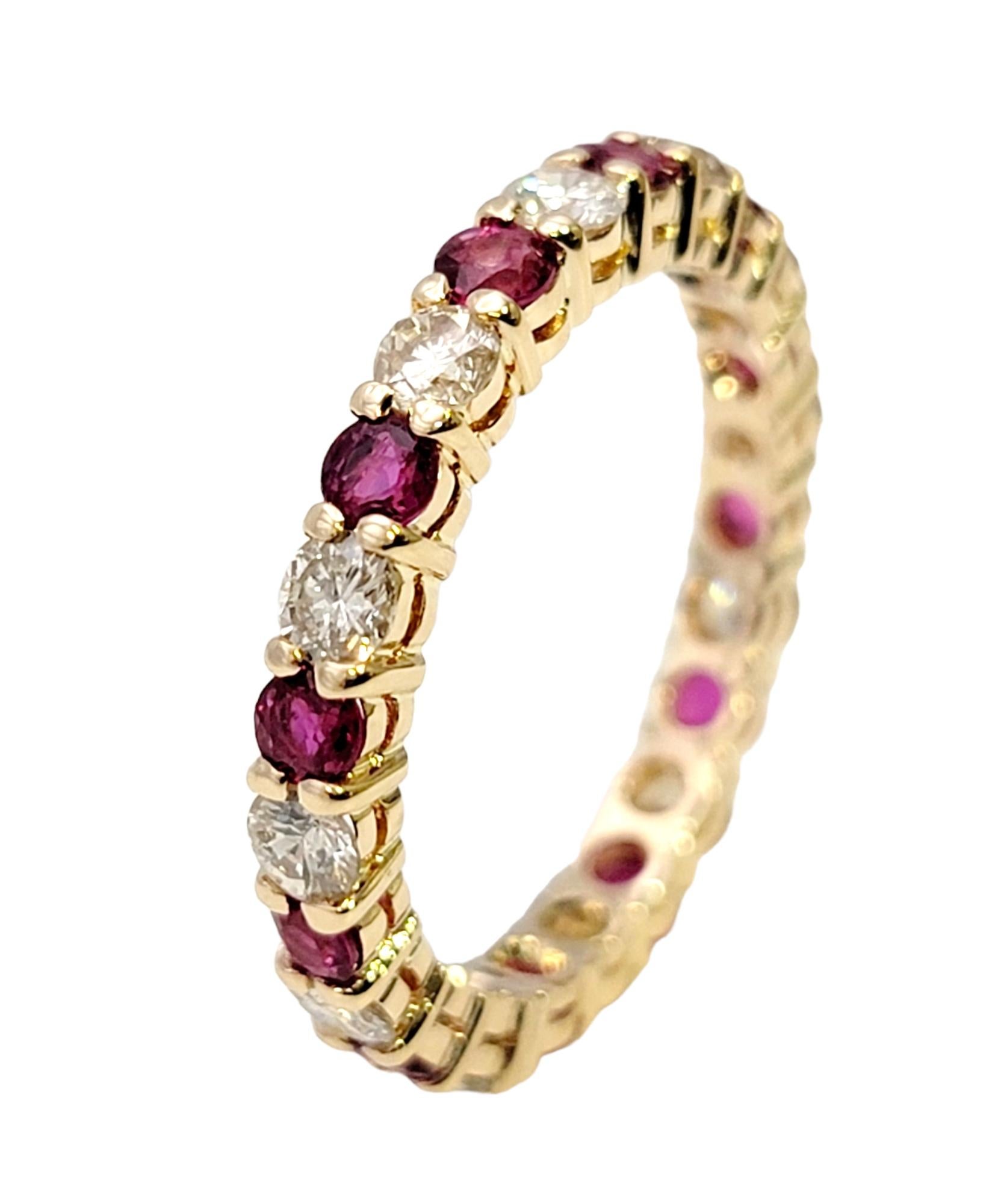 ruby eternity band yellow gold