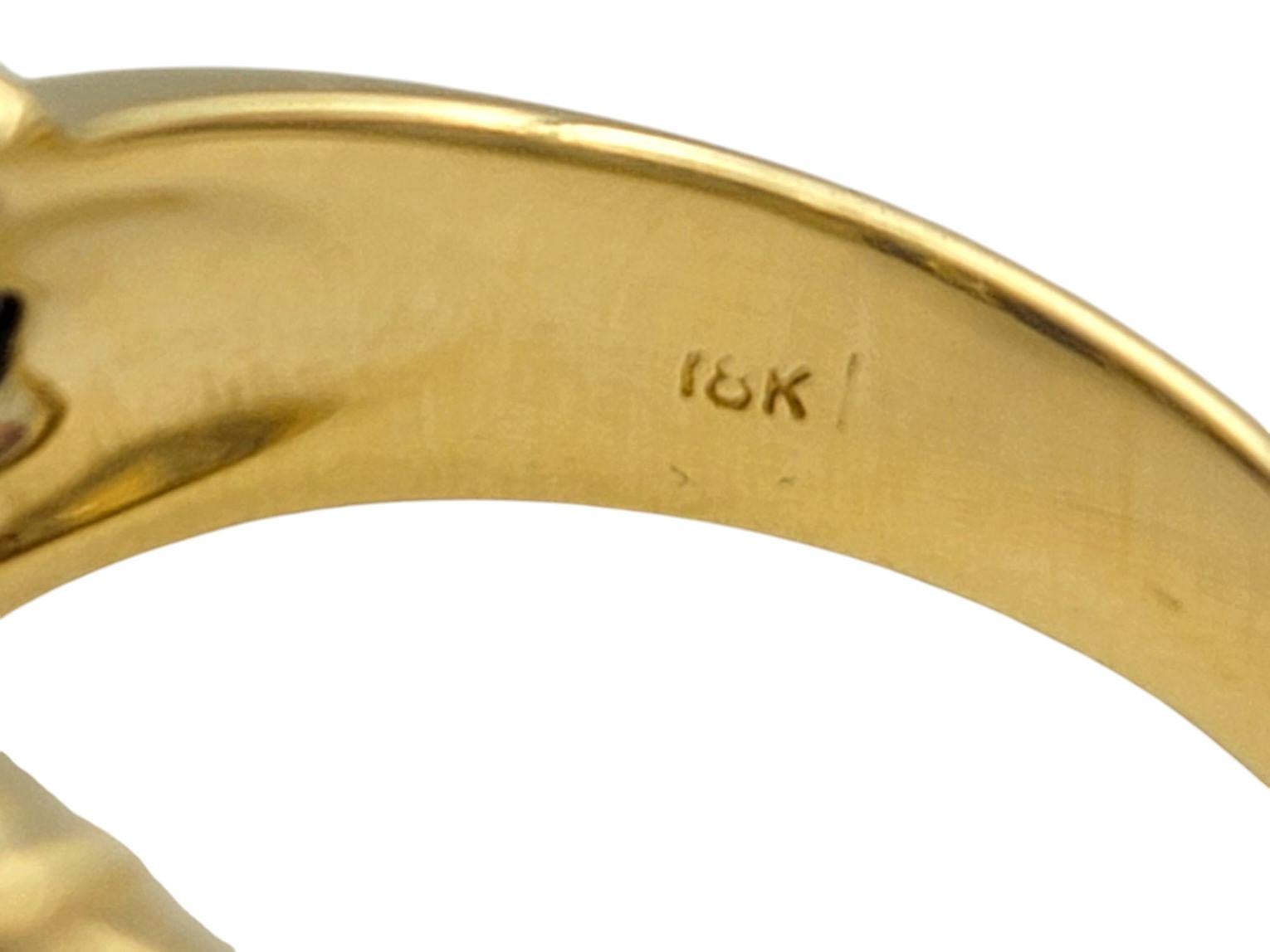 Alternating Sapphire and Diamond Multi Row Band Ring in 18 Karat Yellow Gold For Sale 2