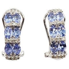 Alternating Tanzanite 
Diamond Earrings in 14k
