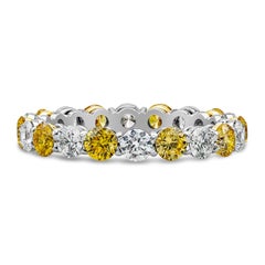 2..49 Karat insgesamt abwechselnd Vivid Yellow & White Diamond Band
