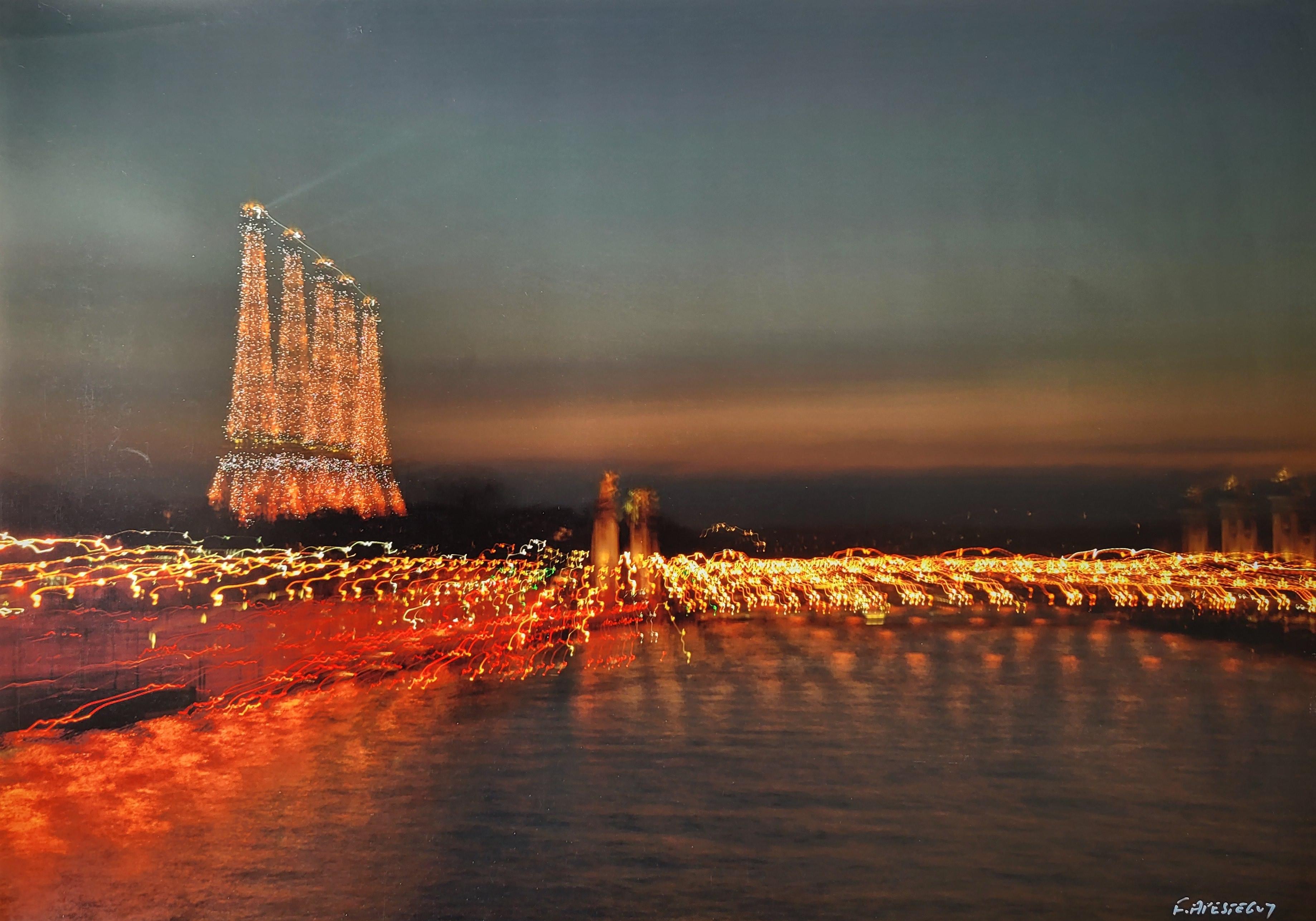 Photo à jet d'encre Francis Apesteguy « Mouvements orientaux sur la Seine »  en vente 2