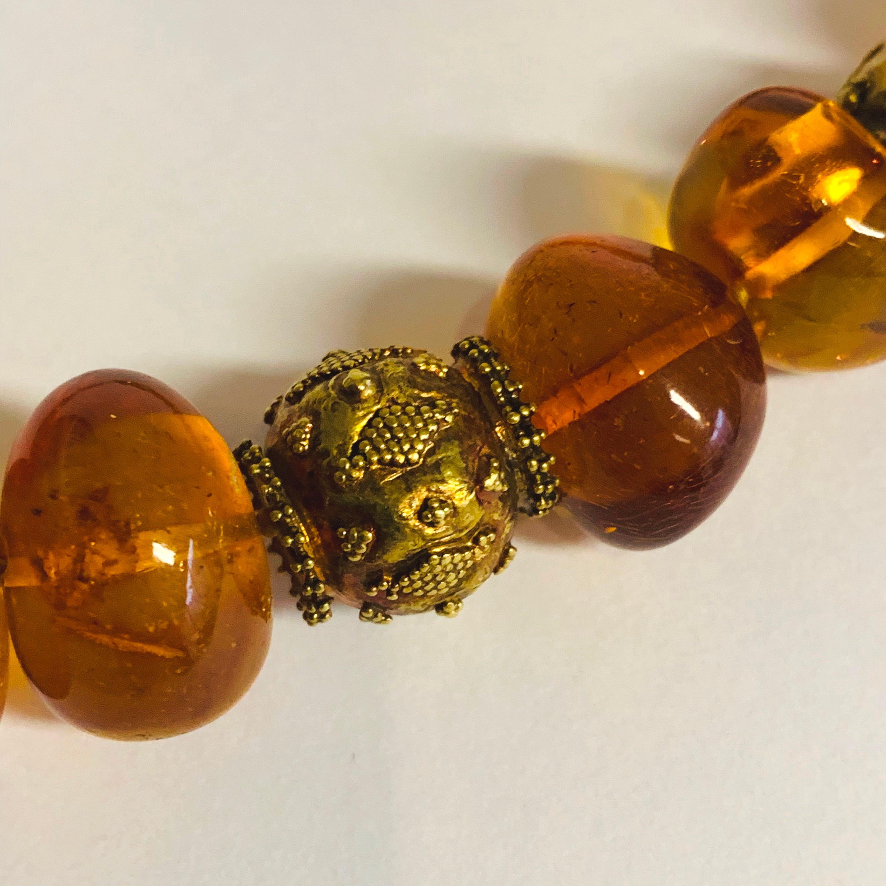 amber and gold necklace