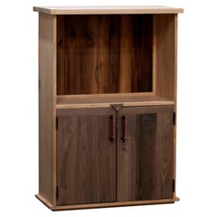 Althea Red Oak, Teak, and Walnut Cabinet, in Stock