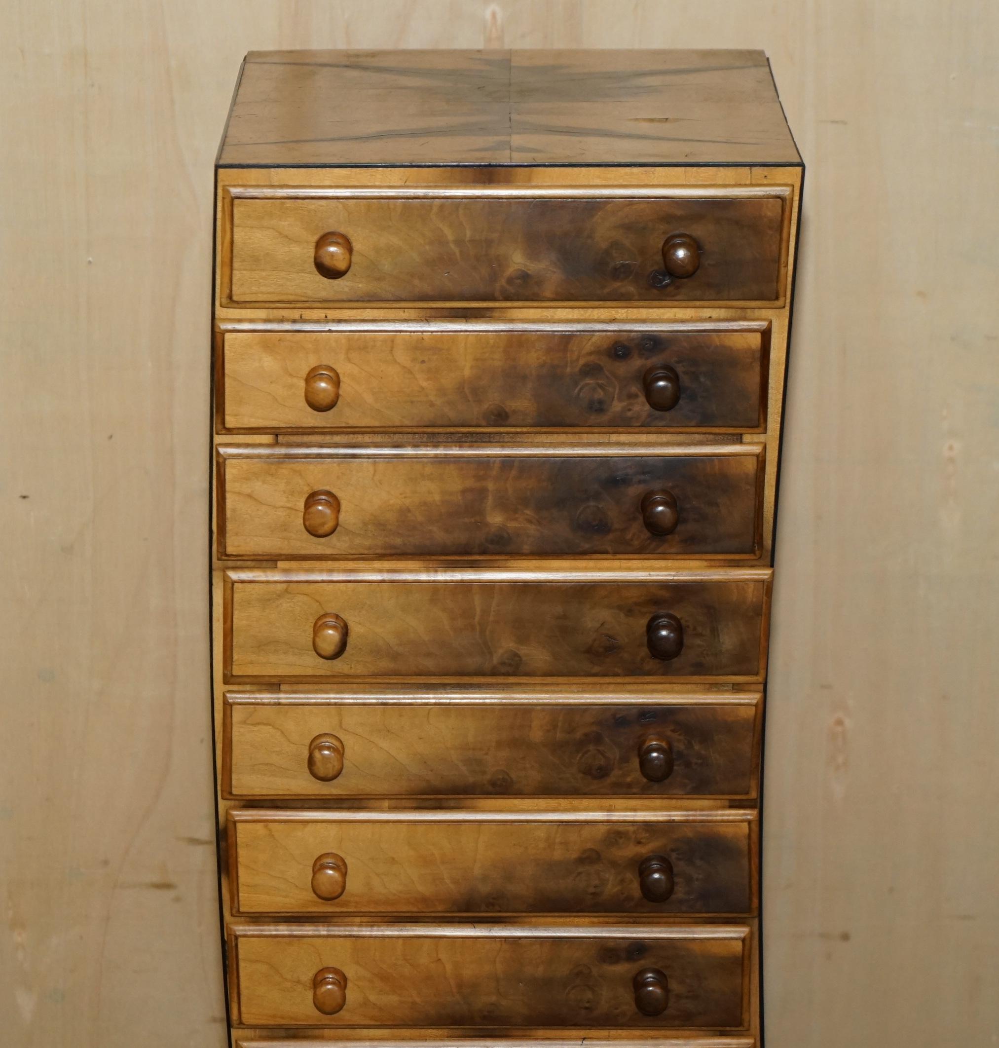 English ALTHORP ESTATE 1.6 METER SERPENTINE GRADUATED DRAWER TALLBOY CHEST OF DRAWERs For Sale