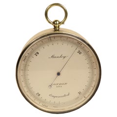 Compensated brass barometric altimeter signed Stanley London from the early 1900s