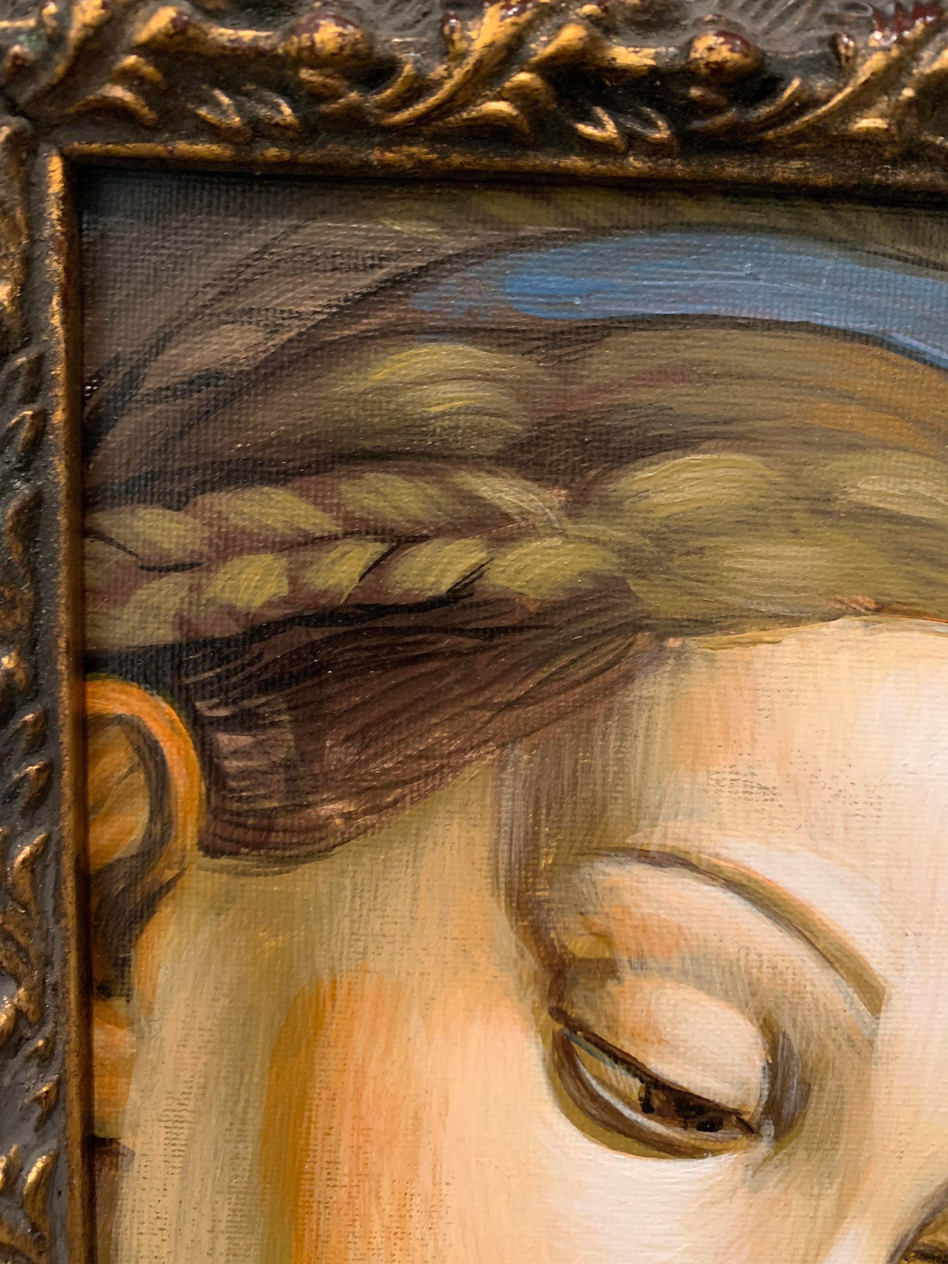 Acrylic on Canvas -- Madonna from Italian Renaissance - Painting by Altin Stoja