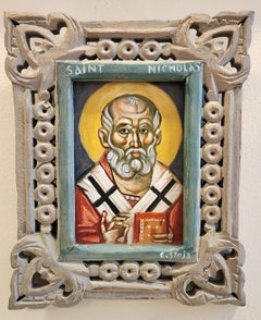 Acrylique sur bois -  Saint-Nicolas