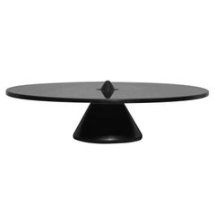 Sculptural Serving Plate Black Marble Contemporary Style