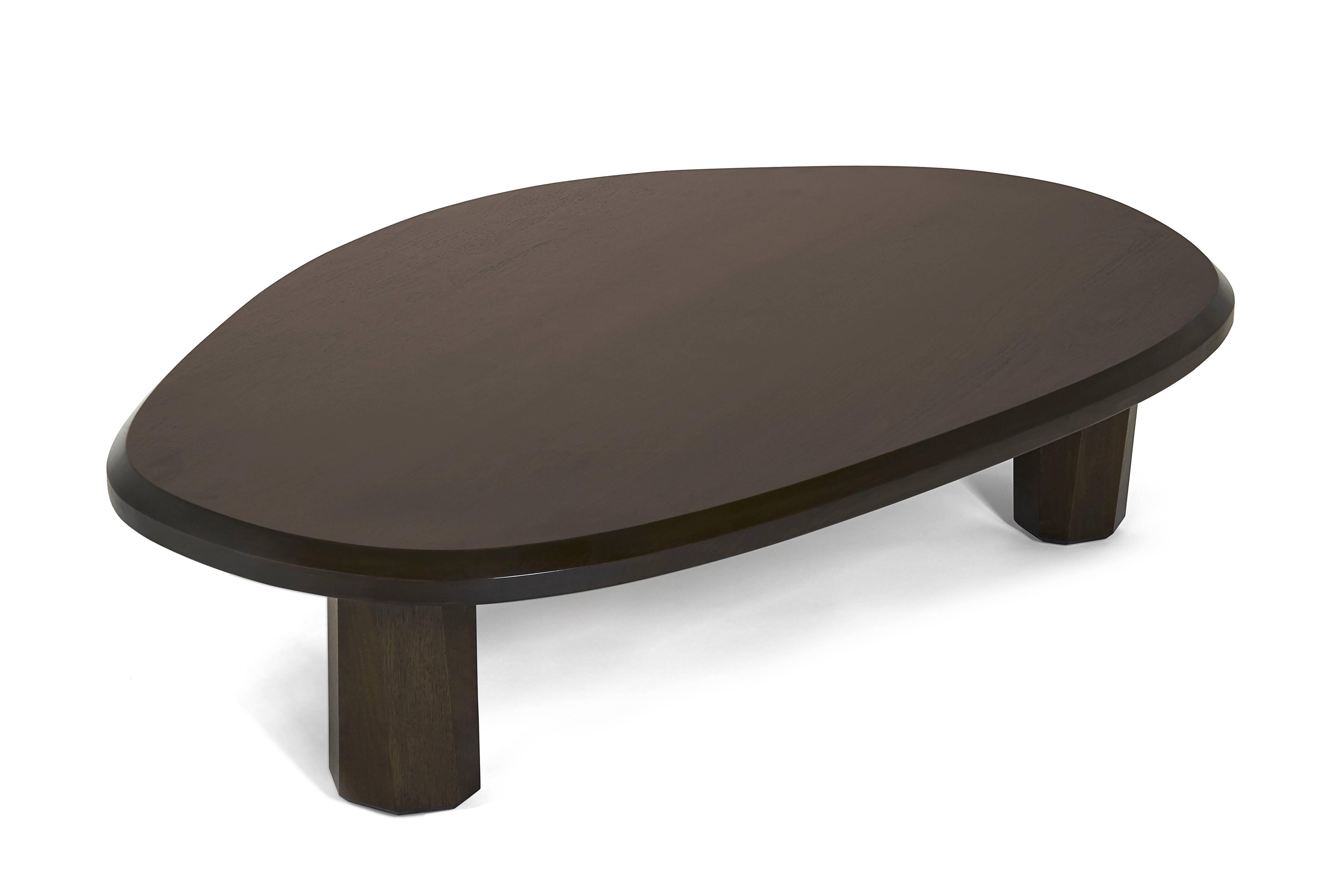 American Alto Coffee Table Solid walnut, shaped with 3 legs For Sale
