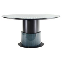 Table de salle à manger ronde Altobasso bleue