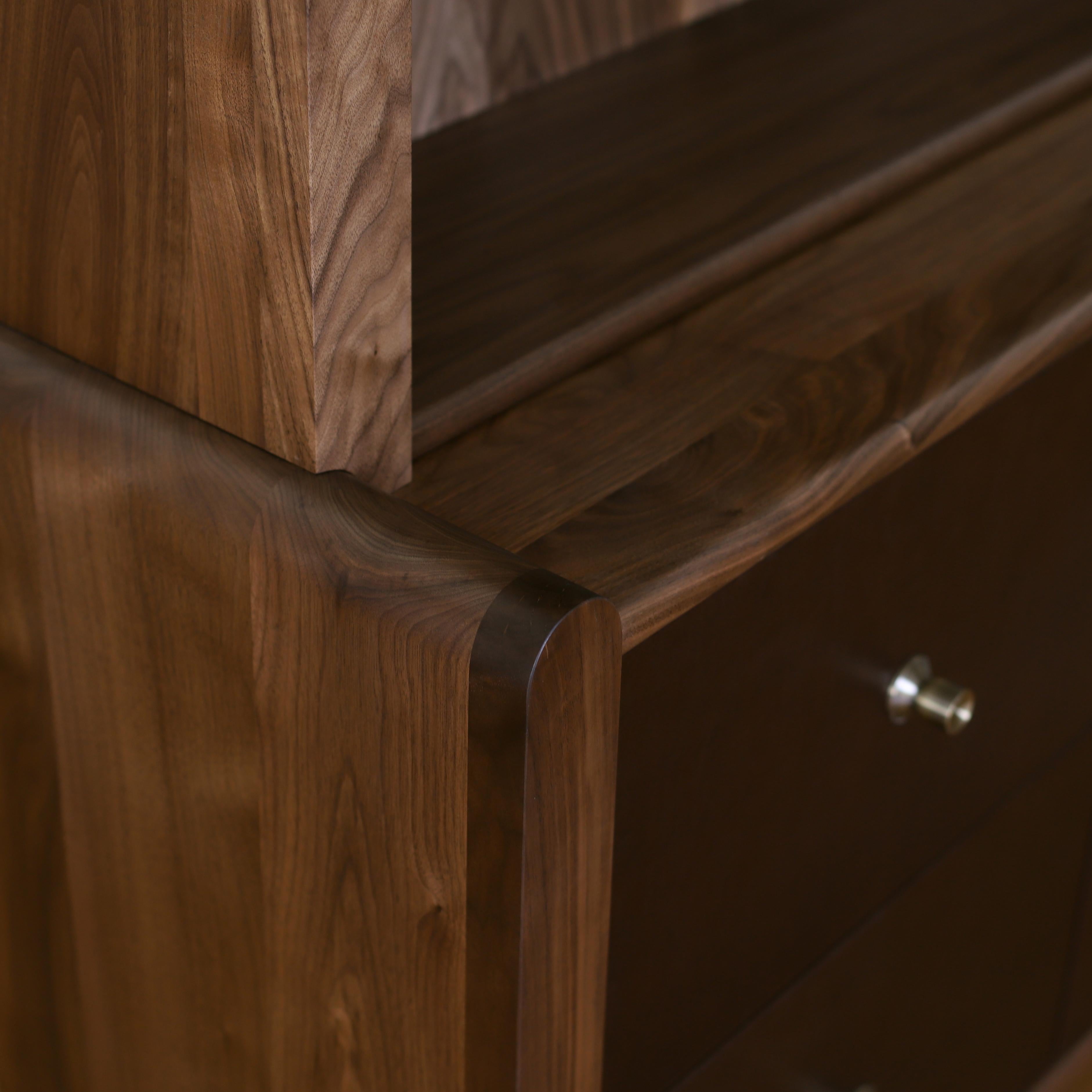 Bronzed Alton Hutch by Crump and Kwash / Modern solid wood bookcase For Sale