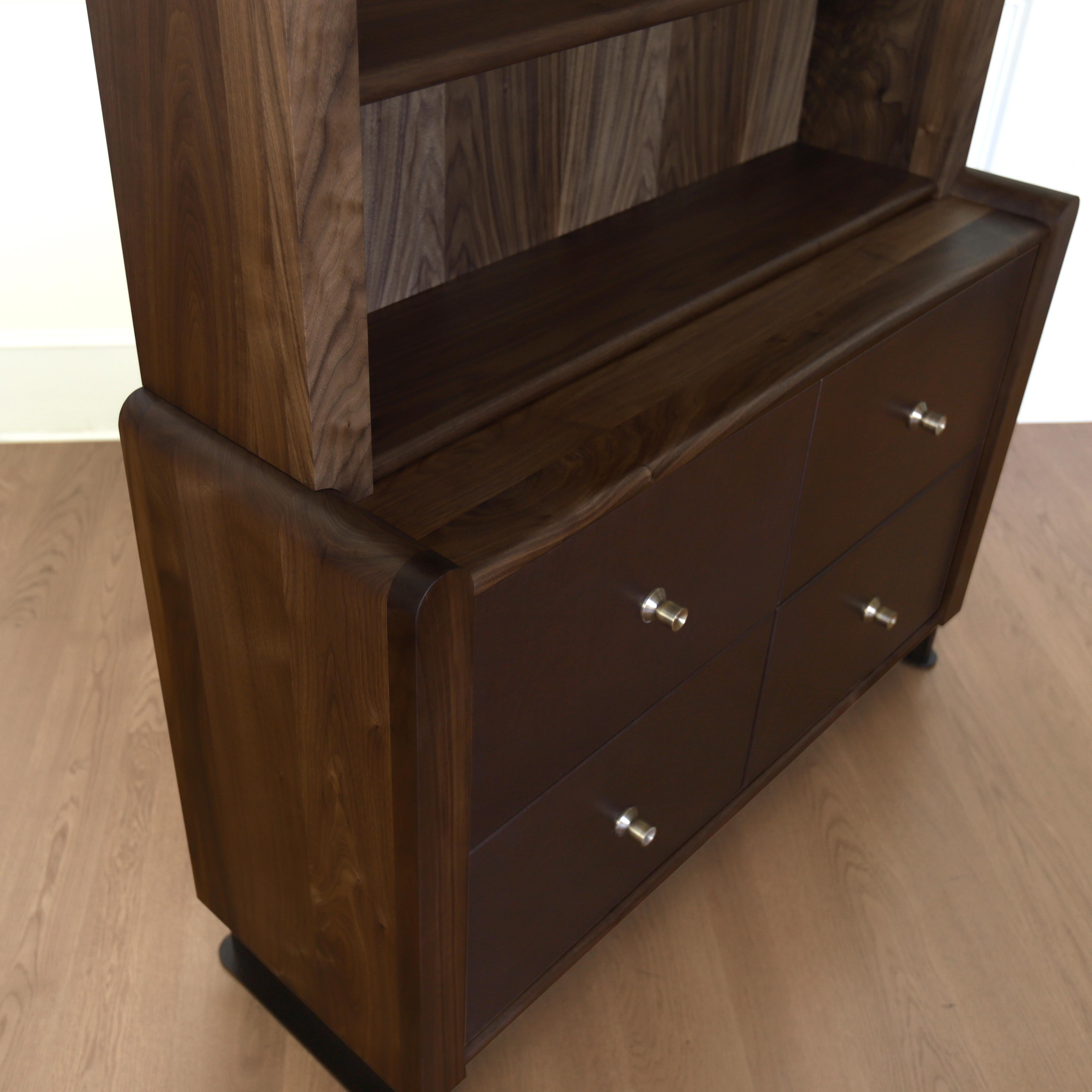 Contemporary Alton Hutch by Crump and Kwash / Modern solid wood bookcase For Sale