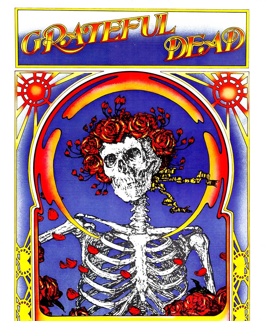 Original GRATEFUL DEAD Skull and Roses 1971 Tour poster - Print by Alton Kelly & Stanley Mouse