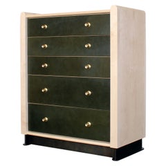 Alton Leather and Solid Wood Dresser by Crump and Kwash In Stock 