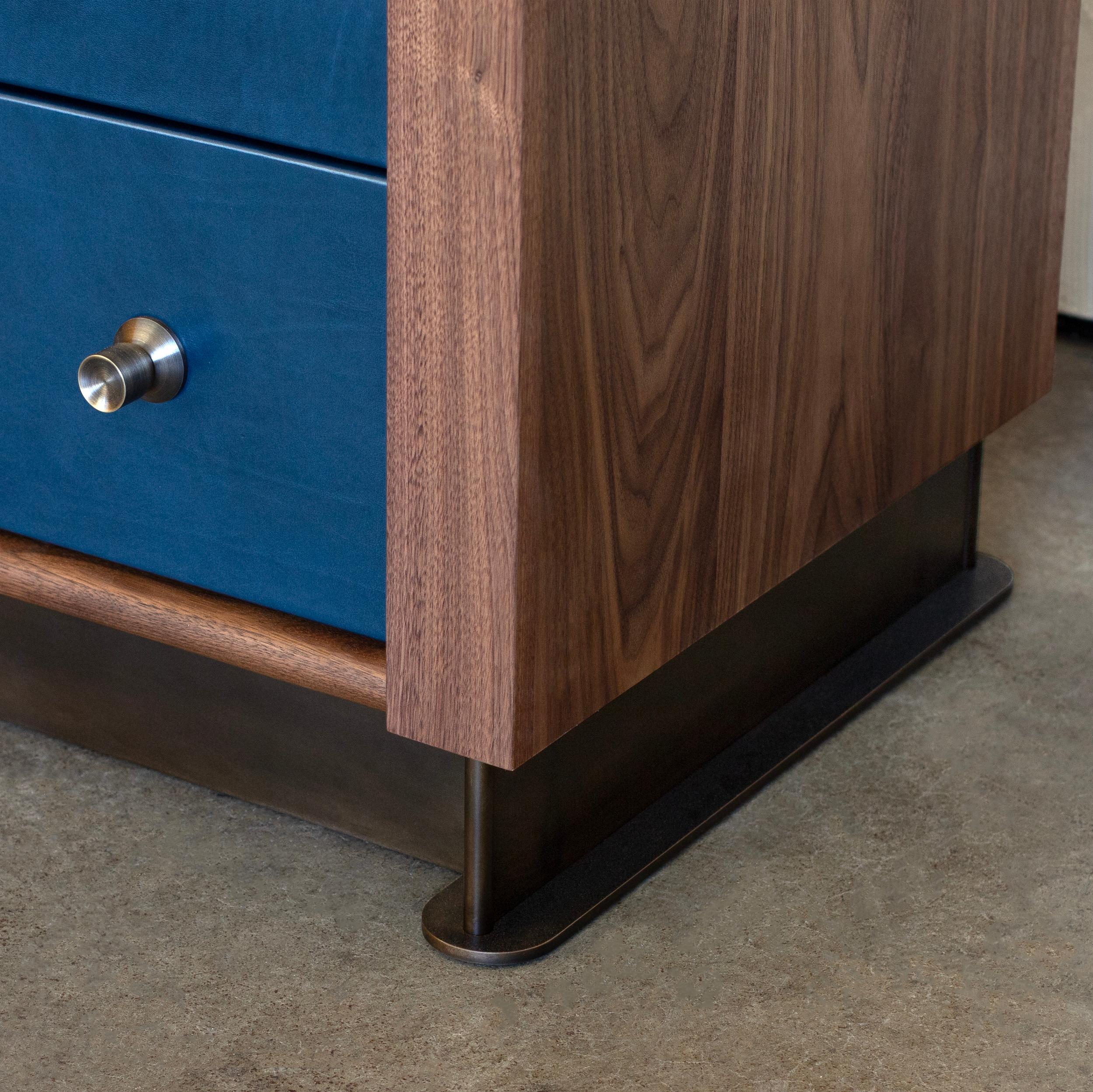 Alton modern solid wood and leather nightstands by Crump and Kwash 1