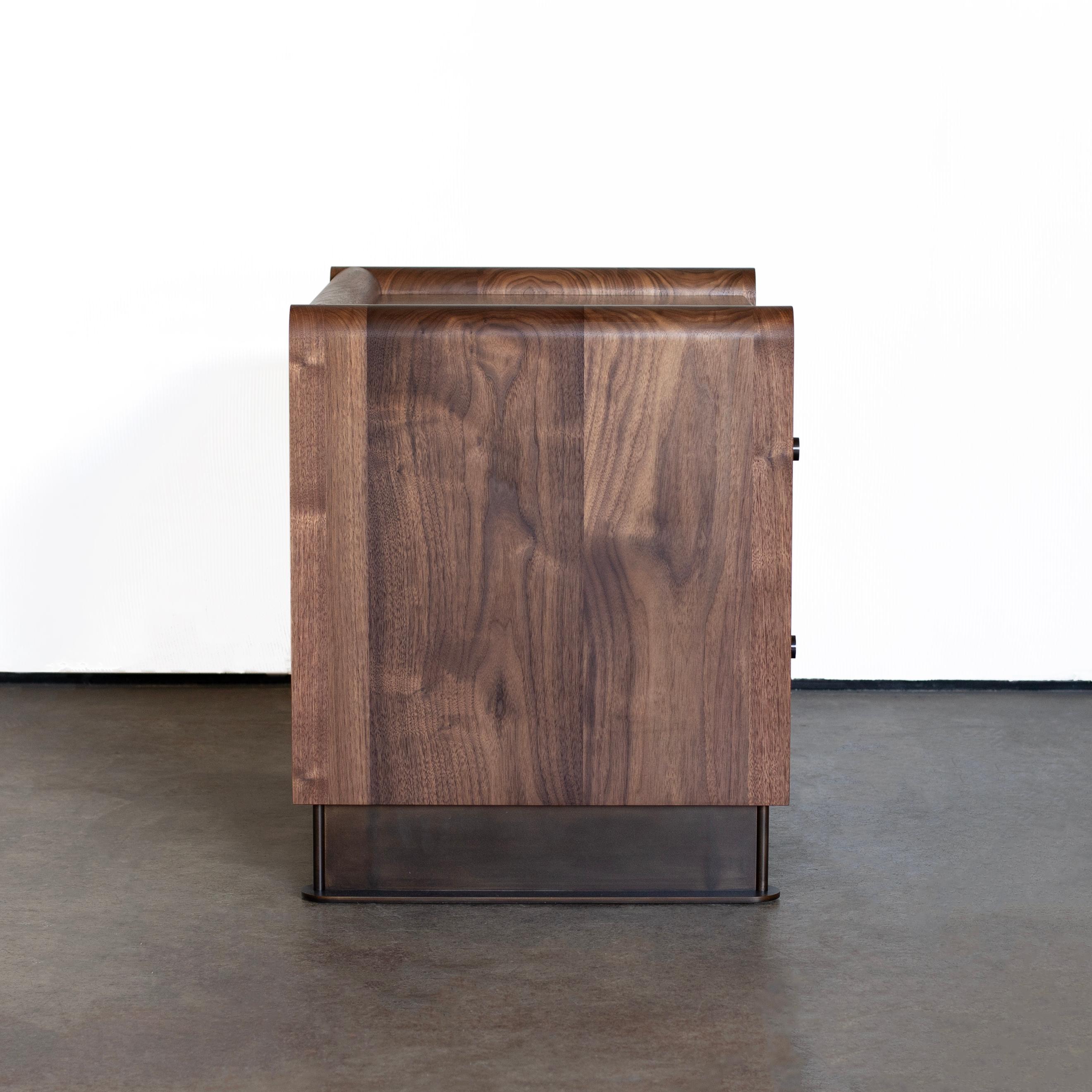 Alton modern solid wood and leather nightstands by Crump and Kwash 2