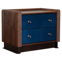 Alton modern solid wood and leather nightstands by Crump and Kwash