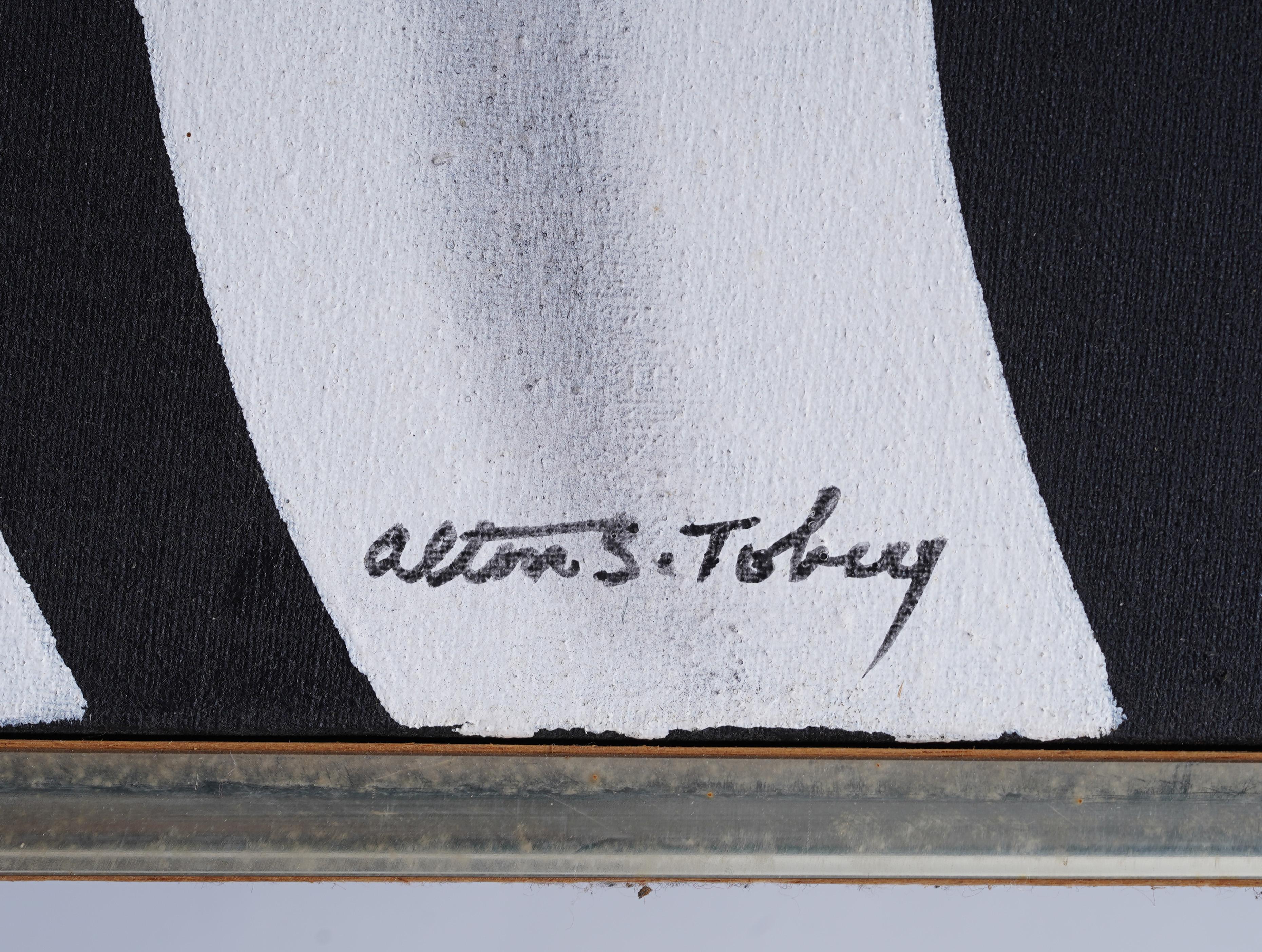 Pittura ad olio astratta americana modernista di grandi dimensioni con cornice firmata in vendita 1