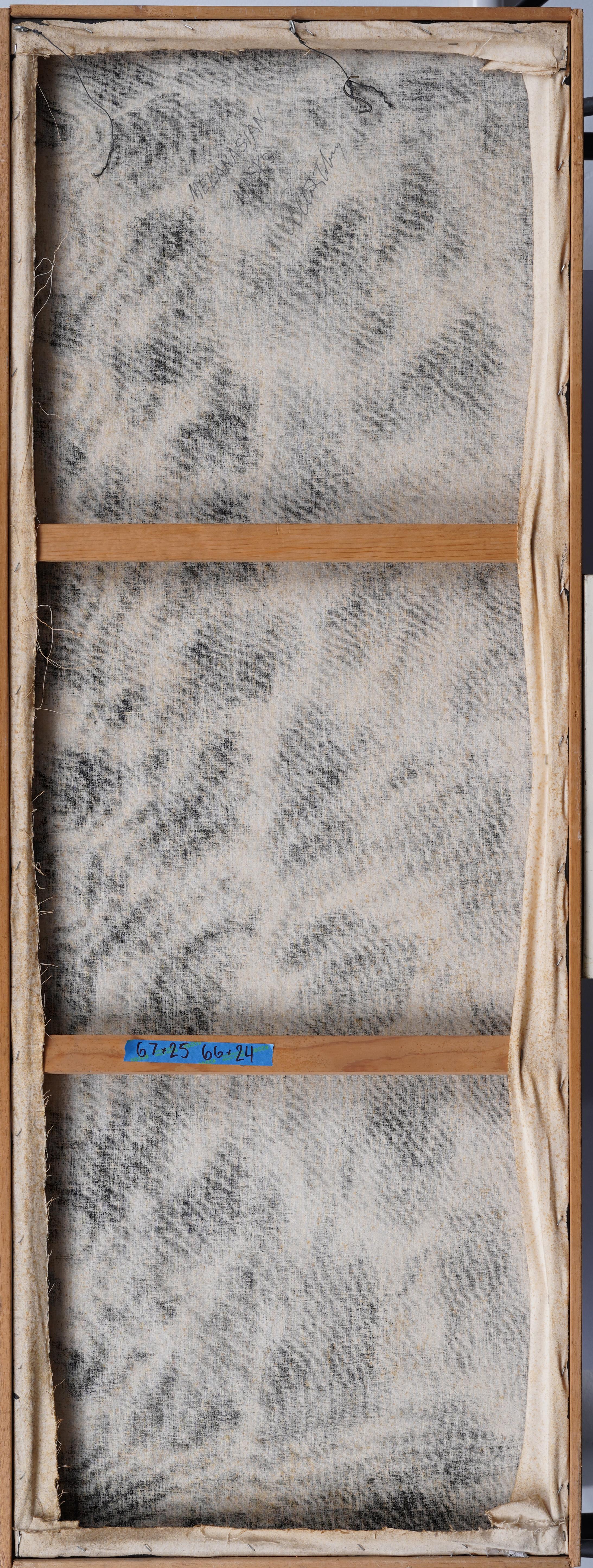 Pittura ad olio astratta americana modernista di grandi dimensioni con cornice firmata in vendita 2