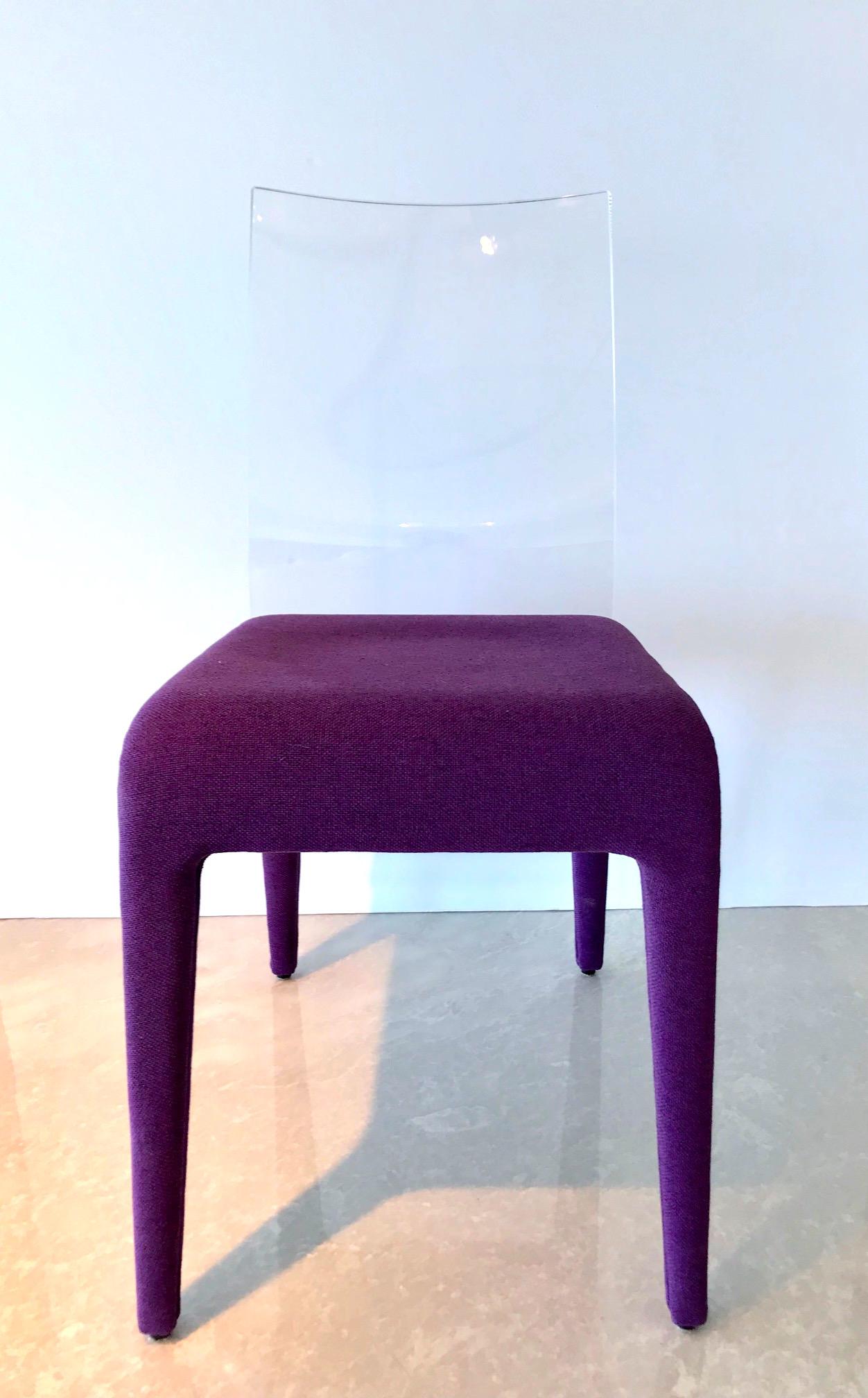 Modern Altuglass Dining Chairs in Purple Wool by Roche Bobois, Set of Six
