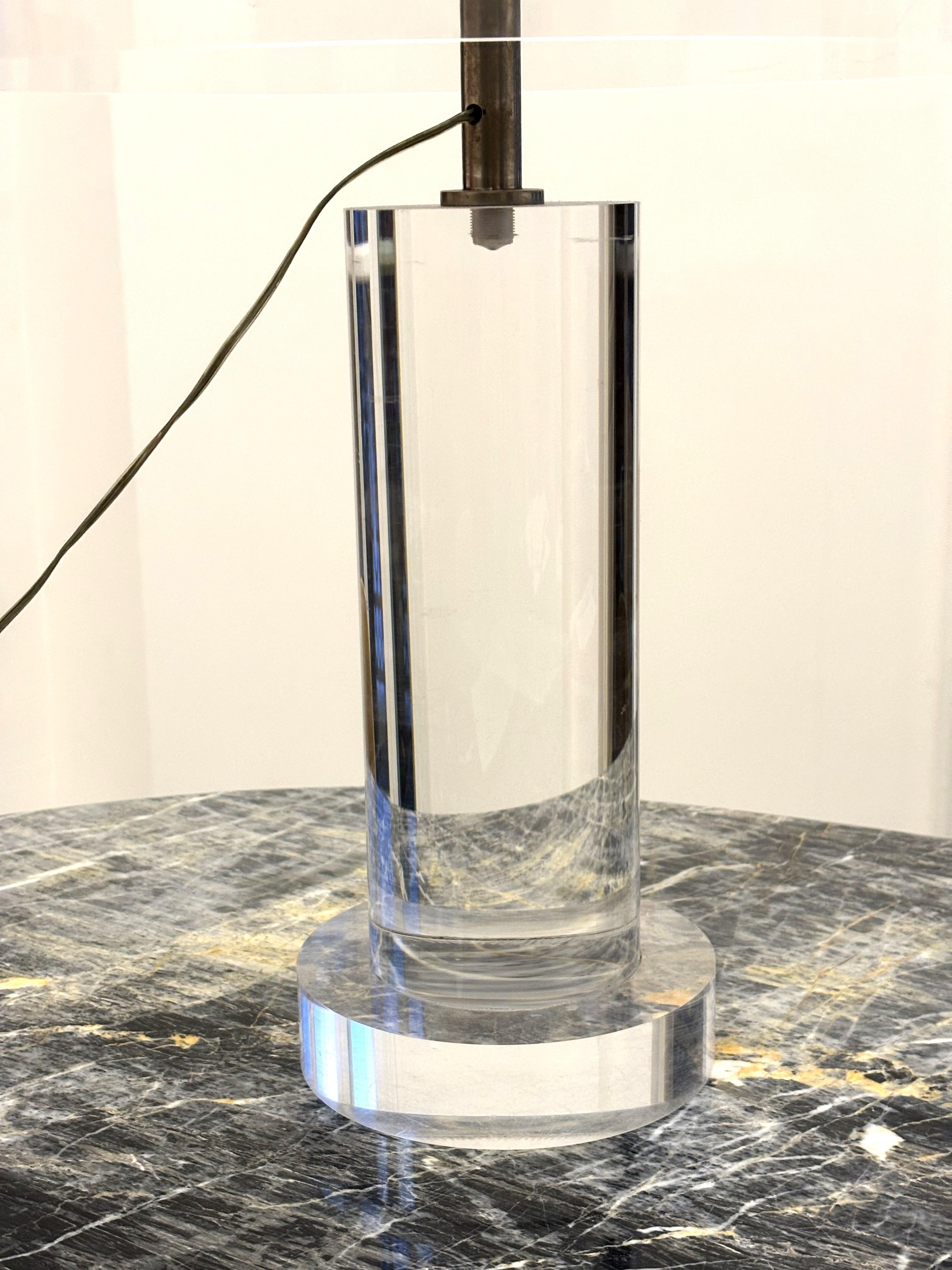 Mid-Century Modern Altuglass & Plexiglass large table lamp with double shade
