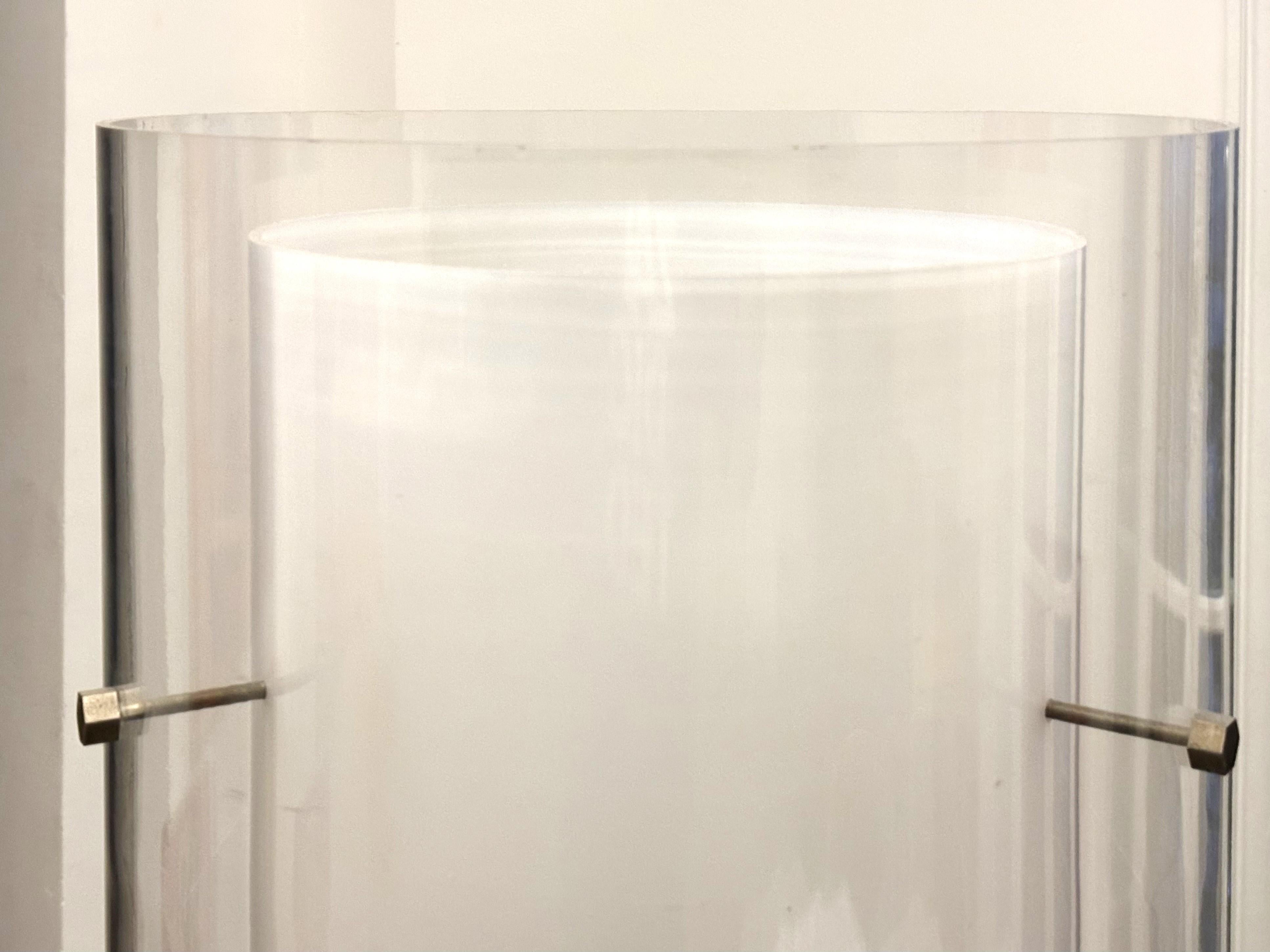 Other Altuglass & Plexiglass large table lamp with double shade