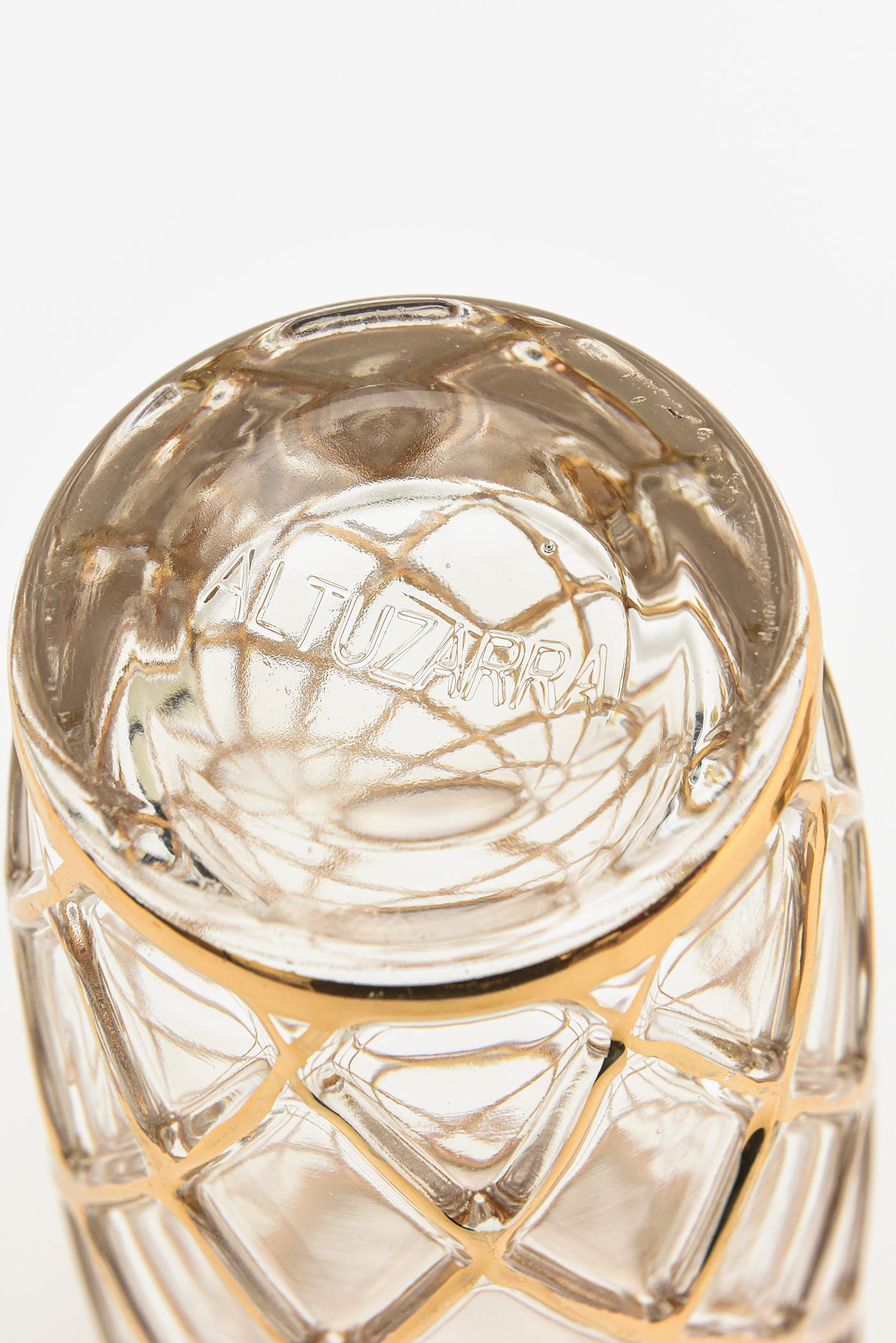 Altuzarra 18K Gold and Glass Diamond Patterned Cocktail Shaker Barware 2