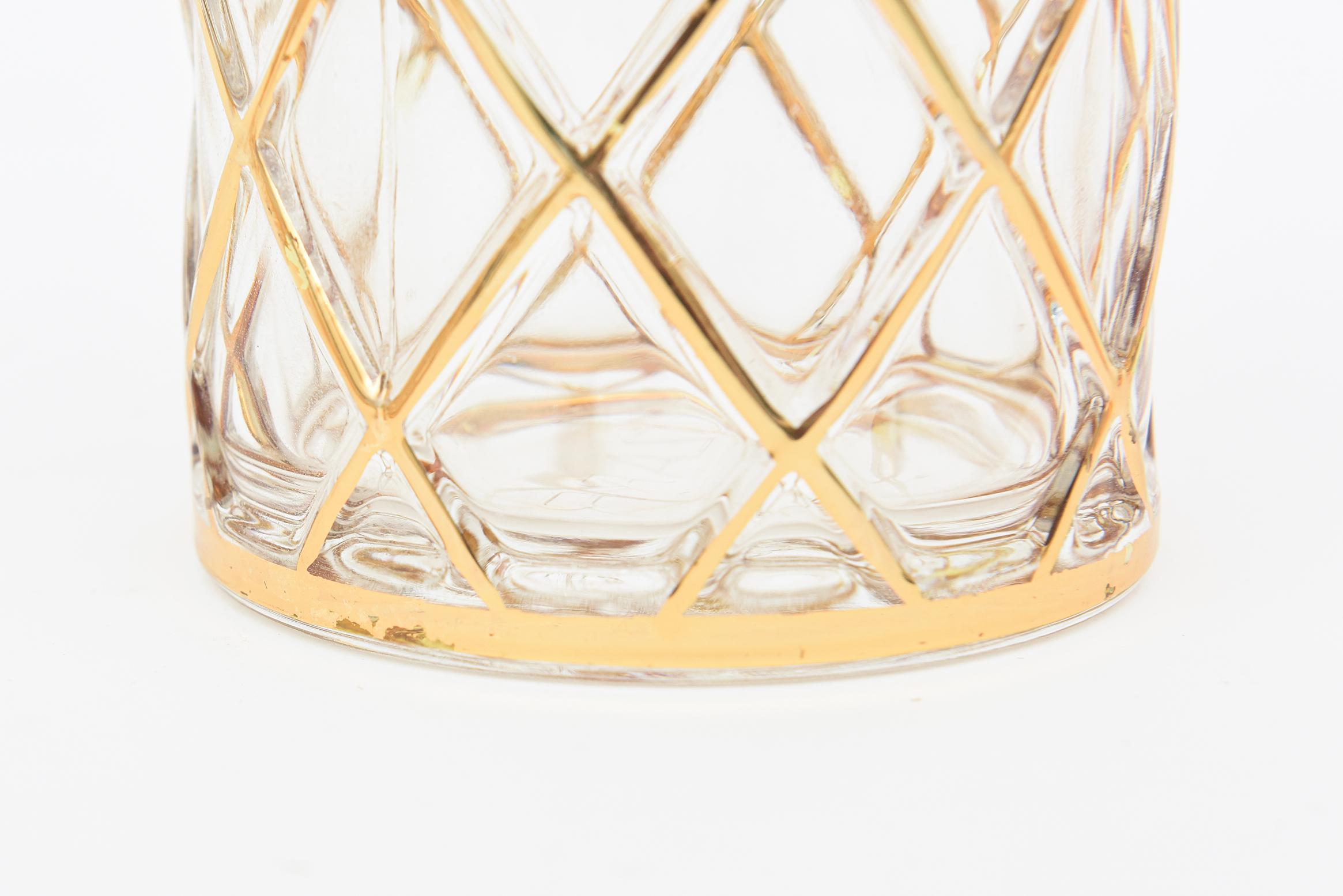 Altuzarra 18k Gold Plated Cocktail Shaker with Four Rock Glasses Barware 2