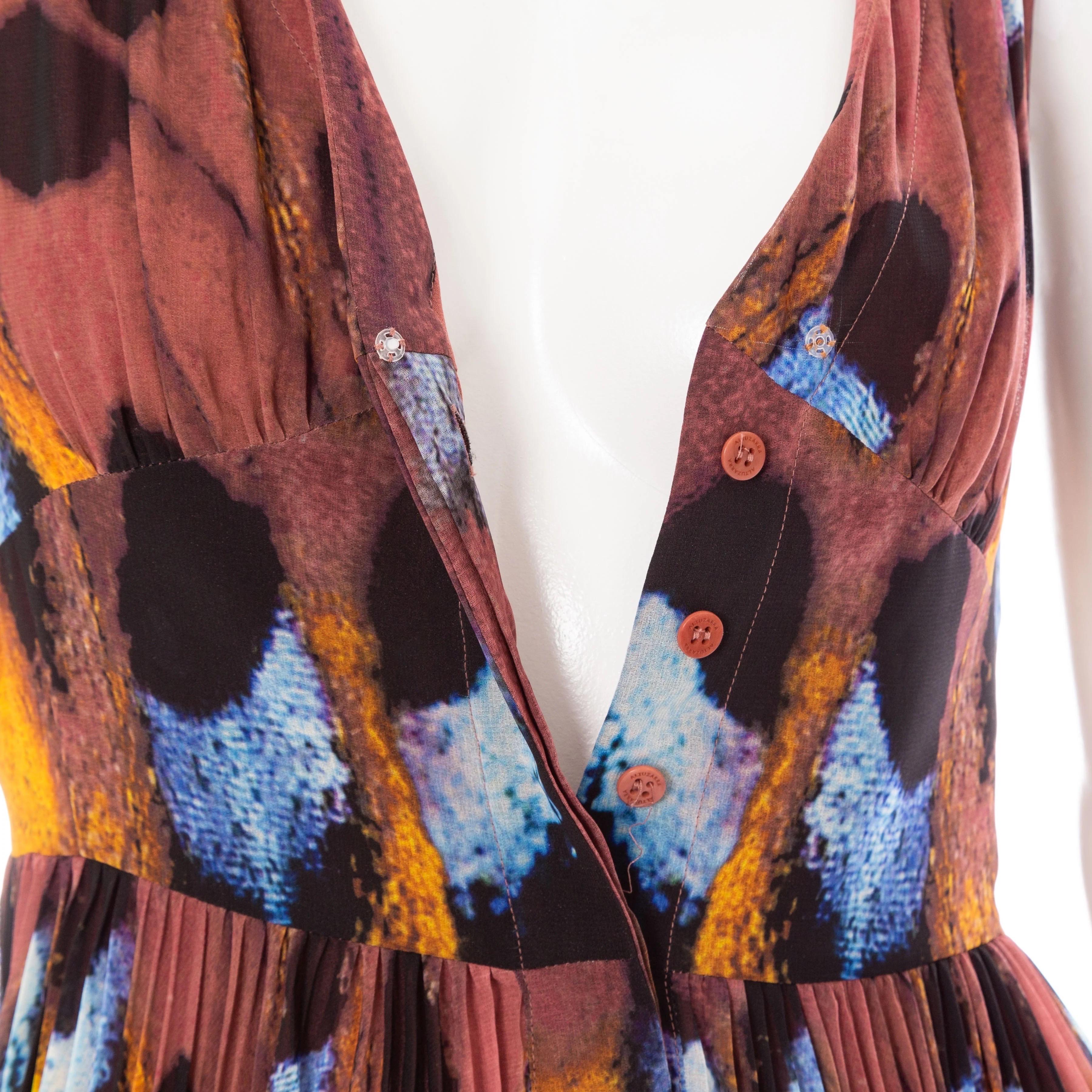 Altuzarra Annabella Butterfly Print Sleeveless Handkerchief Dress 1