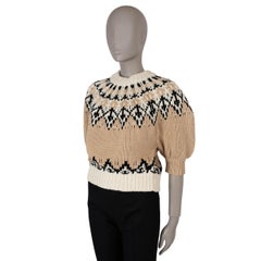 Altuzarra cotone beige 2025 MARTY FAIRE ISLE PUFF SLEEVE Maglione XS