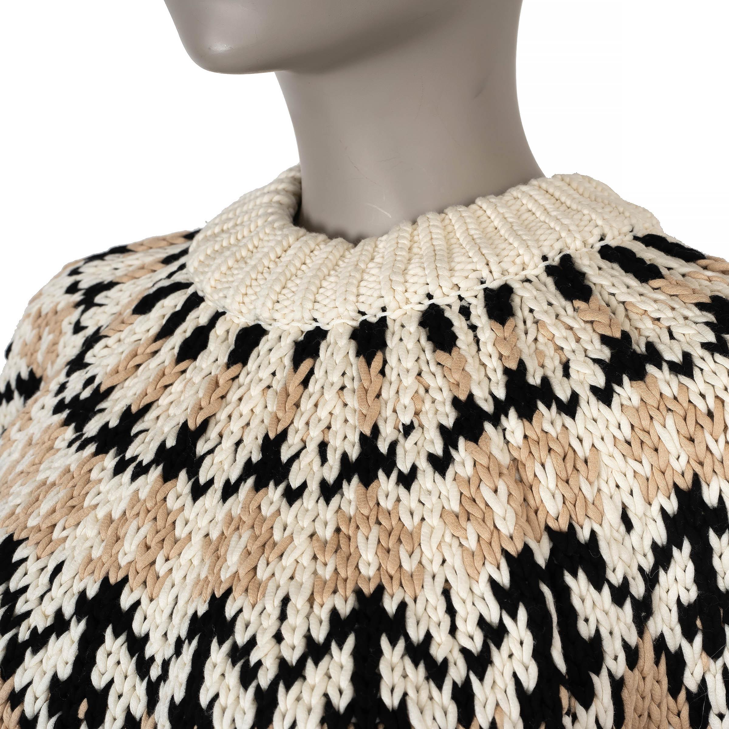 Women's ALTUZARRA beige cotton 2025 MARTY FAIRE ISLE PUFF SLEEVE Sweater XS