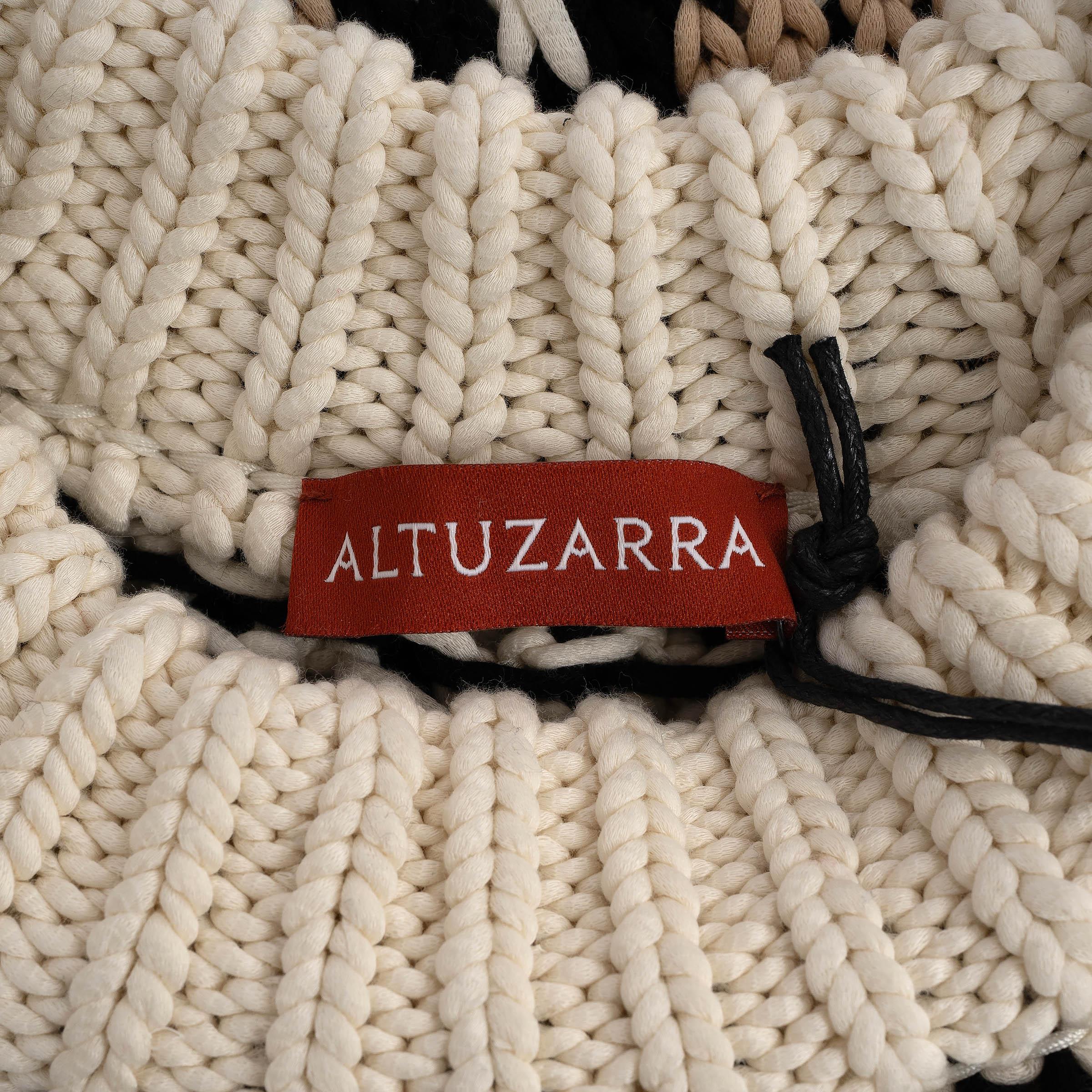ALTUZARRA beige cotton 2025 MARTY FAIRE ISLE PUFF SLEEVE Sweater XS 1