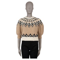 Altuzarra cotone beige 2025 MARTY FAIRE ISLE PUFF SLEEVE Maglione XS