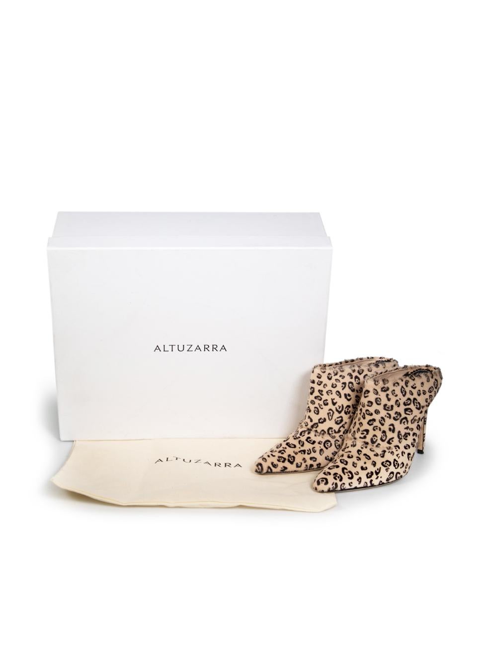 Altuzarra Beige Ponyhair Animal Print Mules Size IT 36.5 For Sale 2