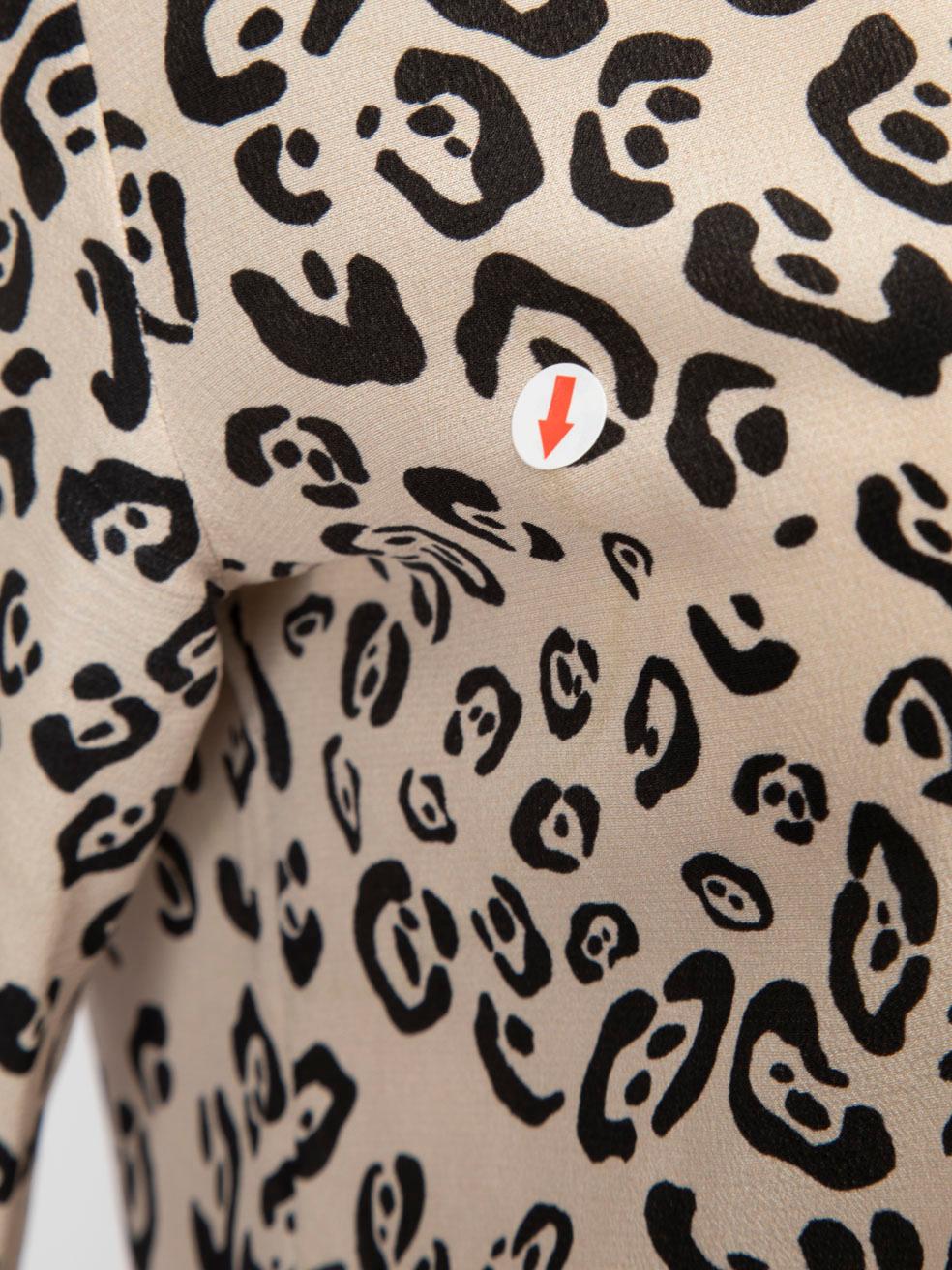 Altuzarra Beige Silk Leopard Print Blouse Size S For Sale 1