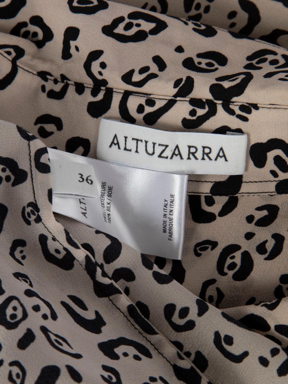 Altuzarra Beige Silk Leopard Print Blouse Size S For Sale 2