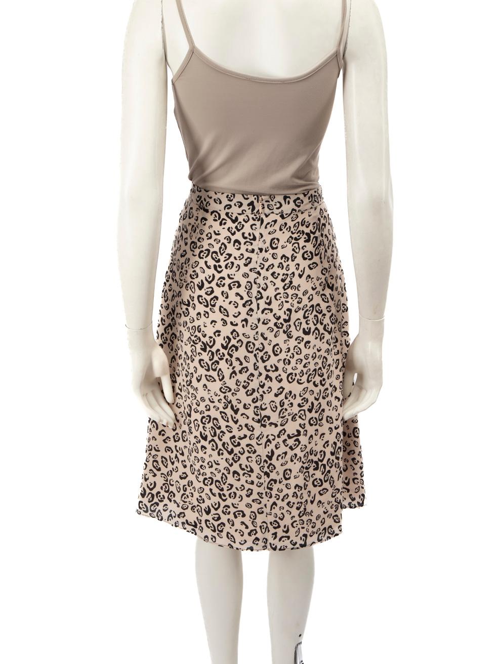 Altuzarra Beige Silk Leopard Print Midi Skirt Size M In Good Condition For Sale In London, GB