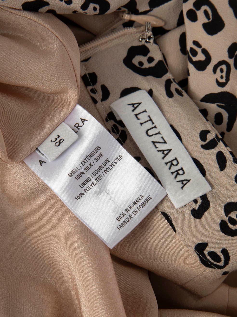 Donna Altuzarra Gonna midi in seta beige con stampa leopardo taglia M. in vendita