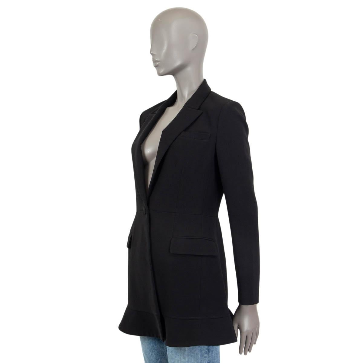 Black ALTUZARRA black acetate LONG CUT SINGLE BUTTON Blazer Jacket 40 M For Sale