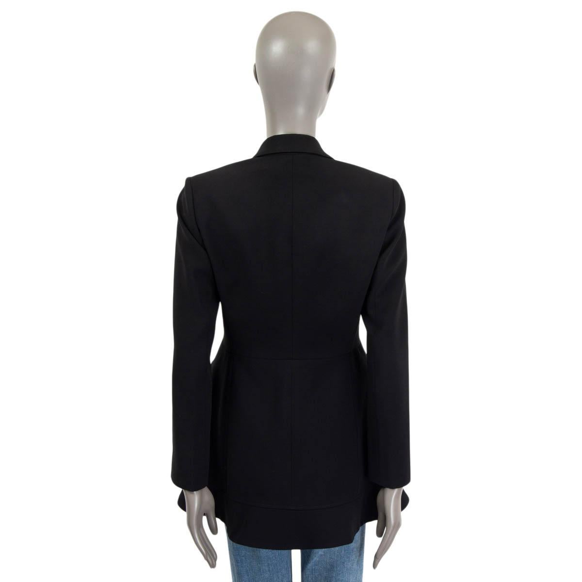 ALTUZARRA black acetate LONG CUT SINGLE BUTTON Blazer Jacket 40 M In Excellent Condition For Sale In Zürich, CH