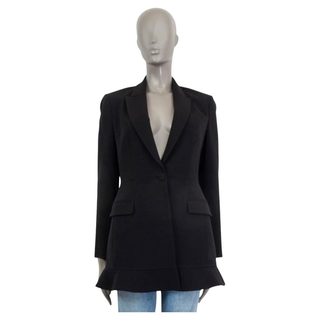 ALTUZARRA black acetate LONG CUT SINGLE BUTTON Blazer Jacket 40 M For Sale