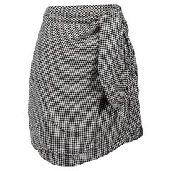 Altuzarra Black Gingham Wrap Mini Skirt Size S