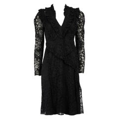 Altuzarra - Vestito con volant in pizzo nero - taglia M.