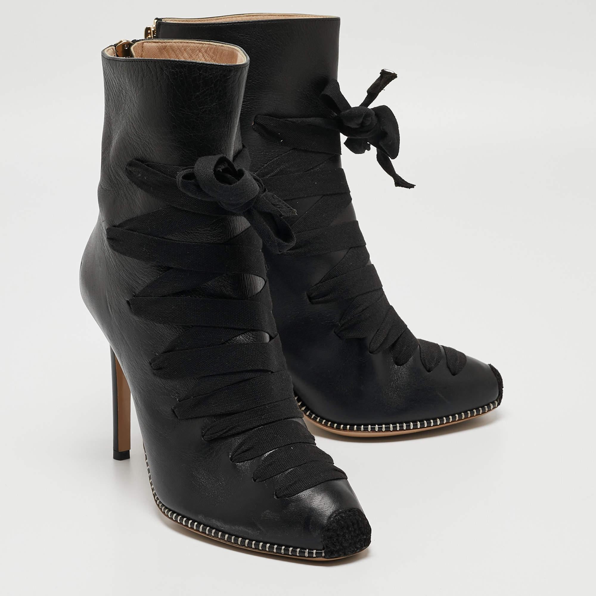Women's Altuzarra Black Leather Ankle Boots Size 39 For Sale