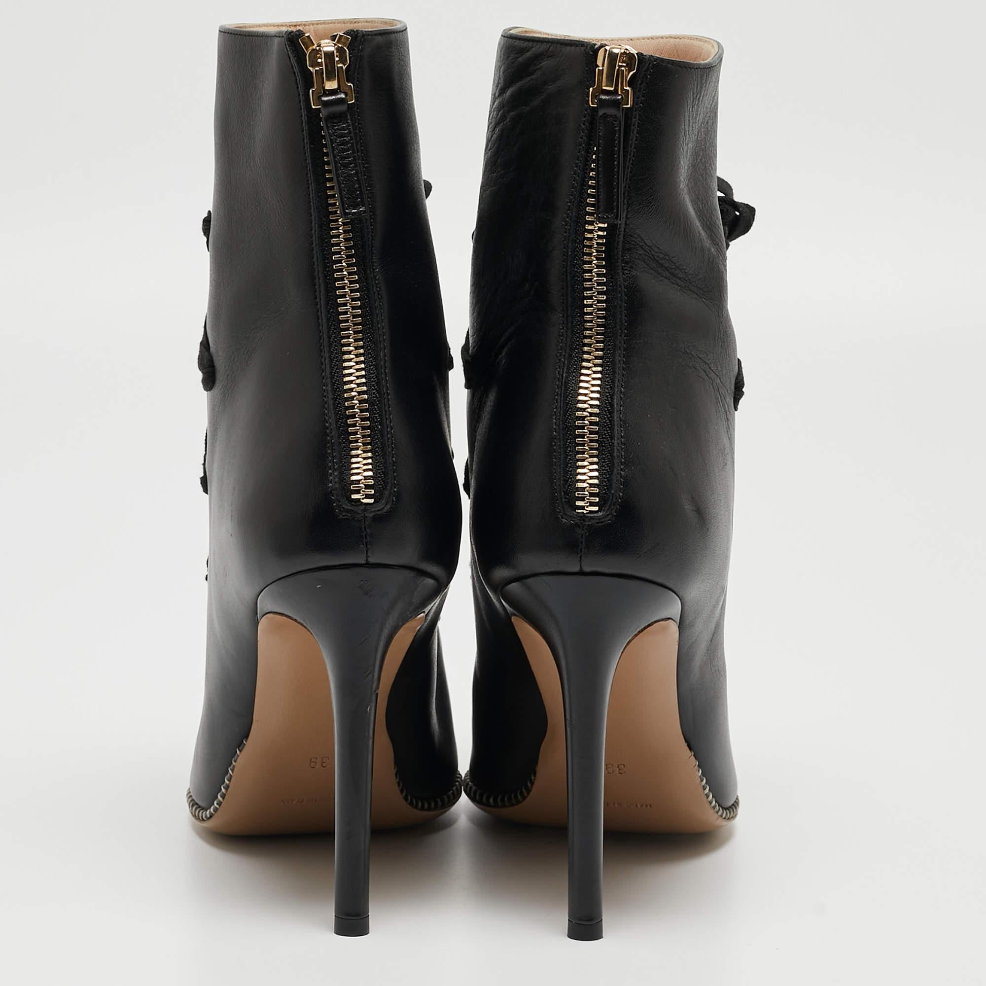 Altuzarra Black Leather Ankle Boots Size 39 For Sale 2