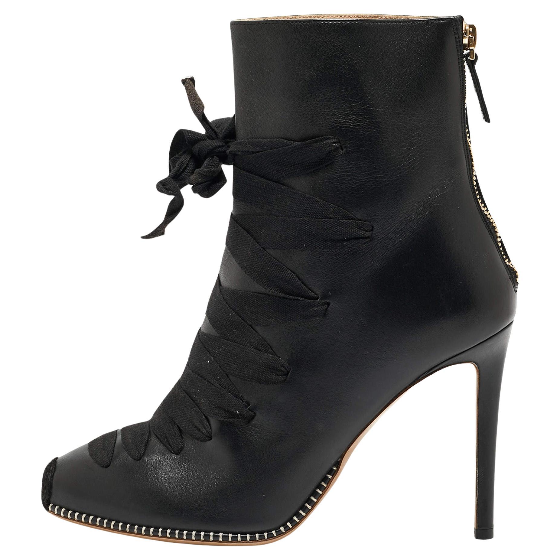 Altuzarra Black Leather Ankle Boots Size 39 For Sale