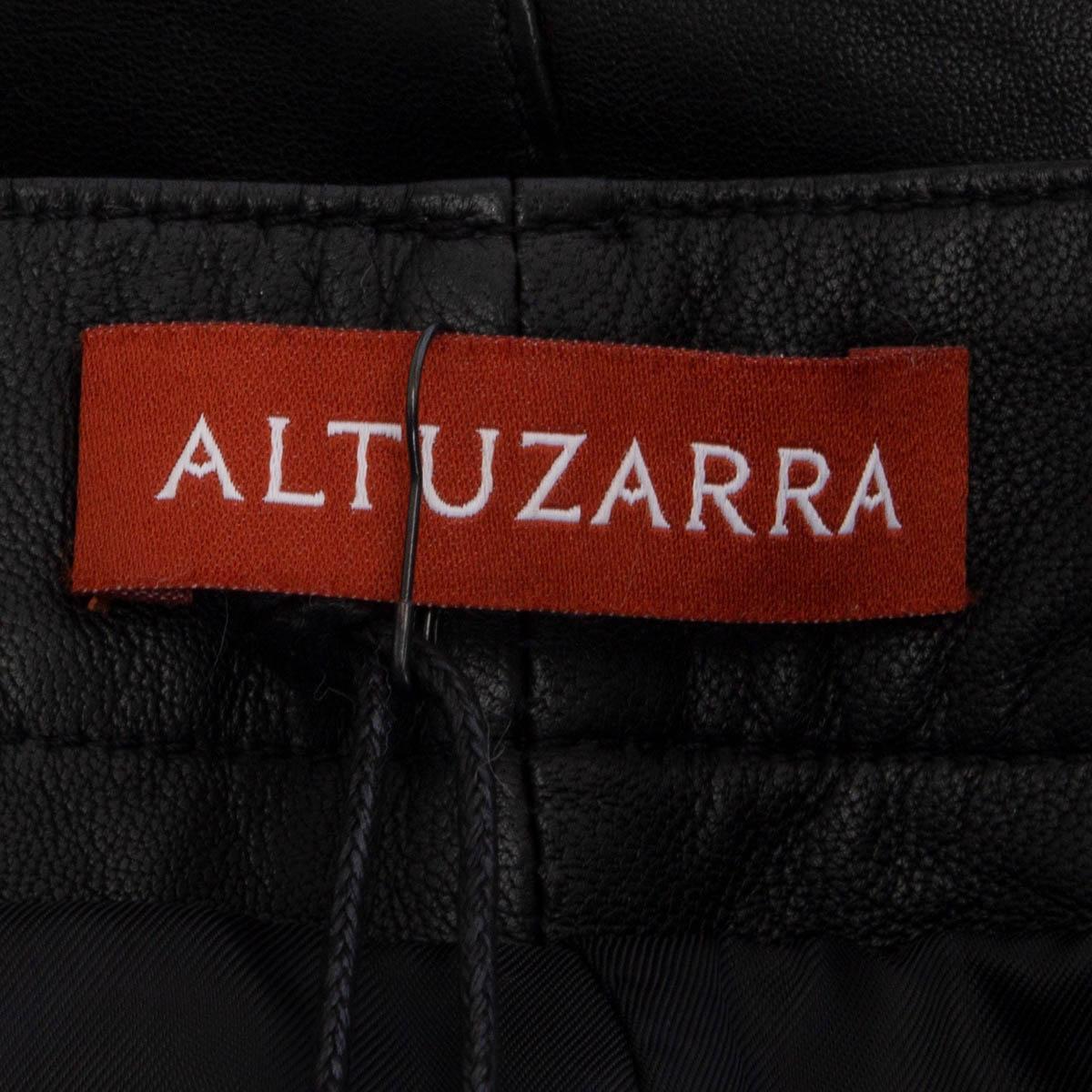 ALTUZARRA black leather LAWRENCE BUCKLED Skirt 42 L For Sale 1