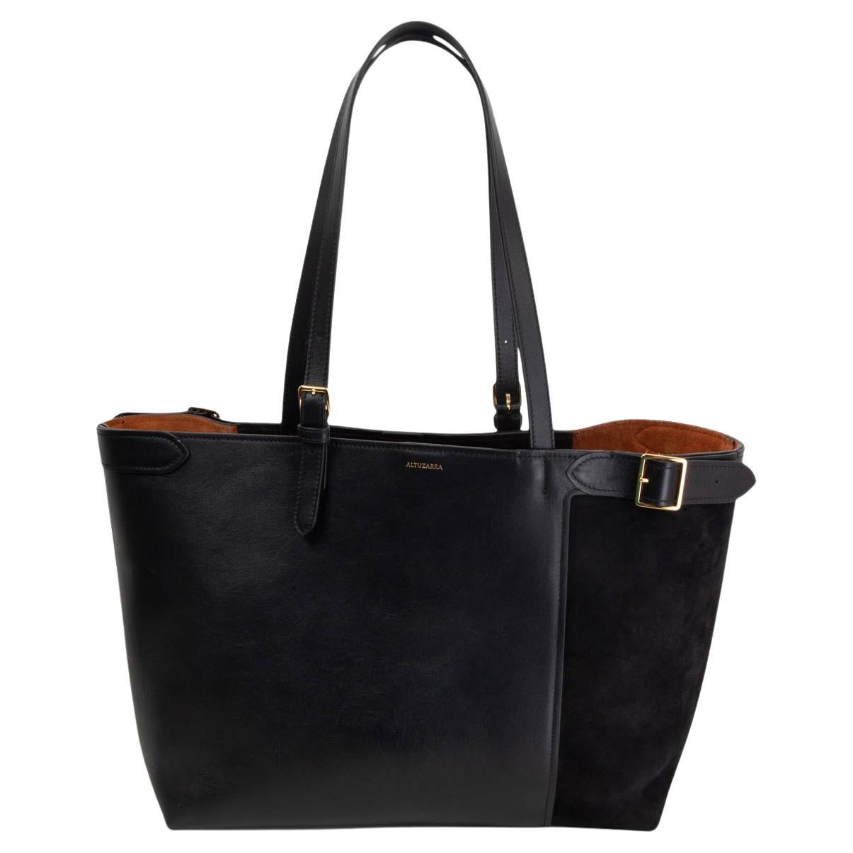 ALTUZARRA black leather & suede PLAY Shopper Shoulder Bag