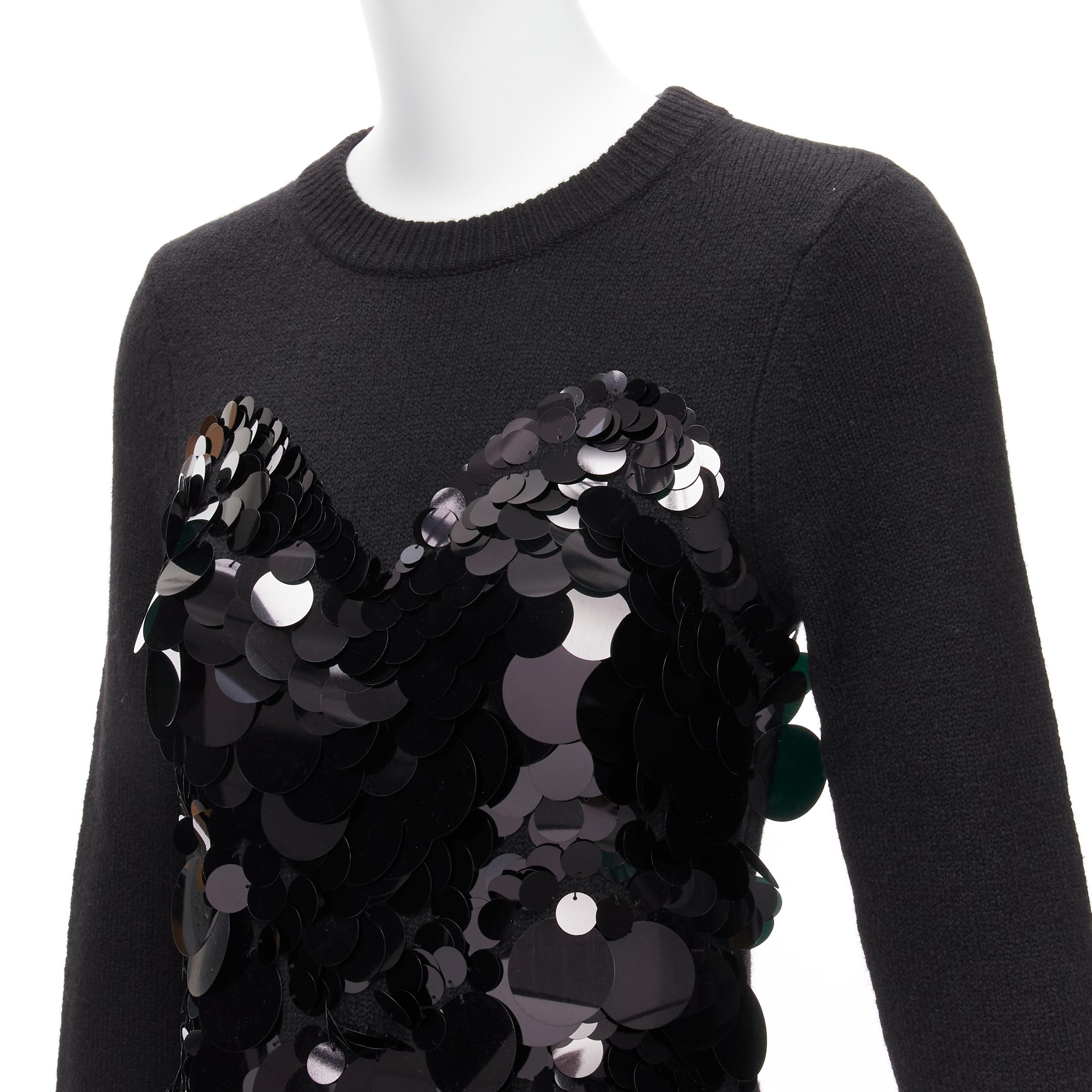ALTUZARRA black merino wool knit gradient pailette cocktail dress XS
Reference: AAWC/A00450
Brand: Altuzarra
Material: Merino Wool, Blend
Color: Black
Pattern: Solid
Closure: Pullover
Made in: China

CONDITION:
Condition: Excellent, this item was