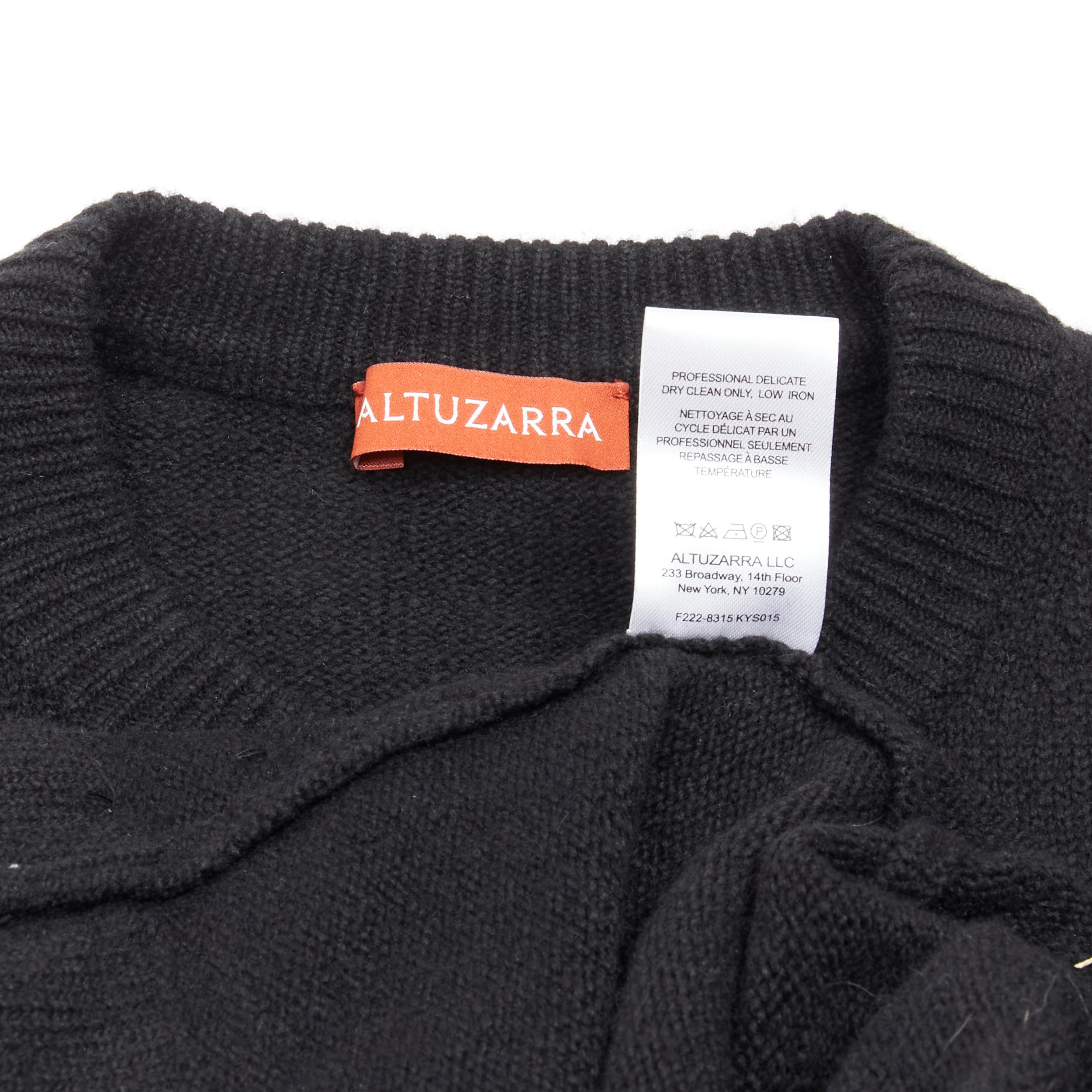 ALTUZARRA black merino wool knit gradient pailette cocktail dress XS For Sale 4